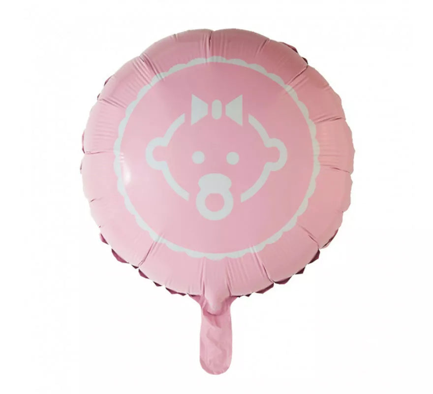 Translation missing: de.Globo de Foil Redondo Bebé Niña de 46 cm