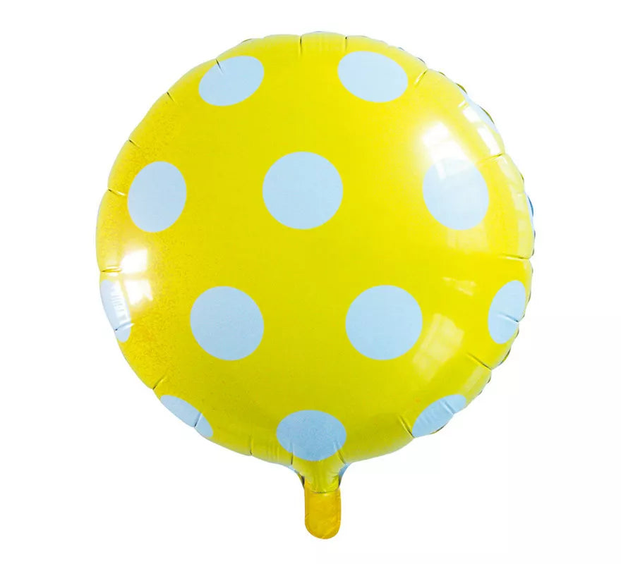 Translation missing: de.Globo de Foil Redondo Lunares Amarillo de 46 cm