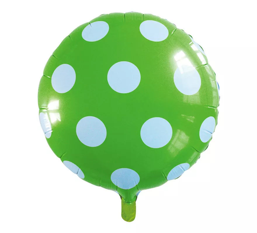 Translation missing: de.Globo de Foil Redondo Lunares Verde Manzana de 46 cm