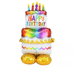 Riesenfolienballon Happy Birthday Cake Airloonz 68X134 cm
