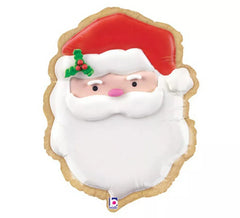 60 cm Weihnachtsmann Plätzchen Metallic Folienballon