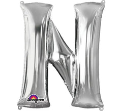 Ballon Buchstabe N Silber Farbe 86 cm