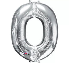86 cm silberner Buchstabe O Ballon