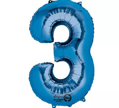 Blauer metallischer Ballon Nr. 3