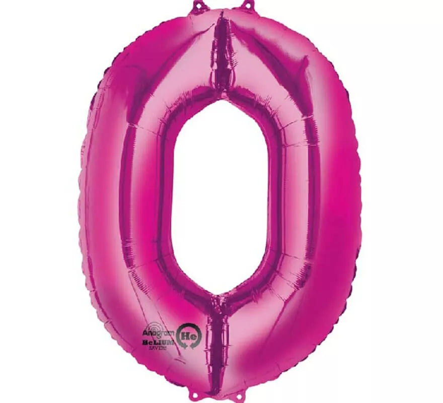 Translation missing: de.Globo metalizado Fucsia número 0 de 86 cm de altura