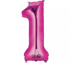 Fuchsia Nummer 1 Metallic-Ballon
