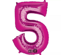 Fuchsia Metallic Ballon Nummer 5