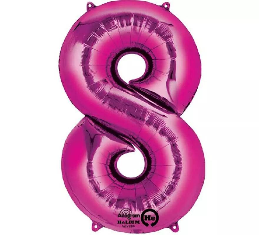 Translation missing: de.Globo metalizado Fucsia número 8 de 86 cm de altura