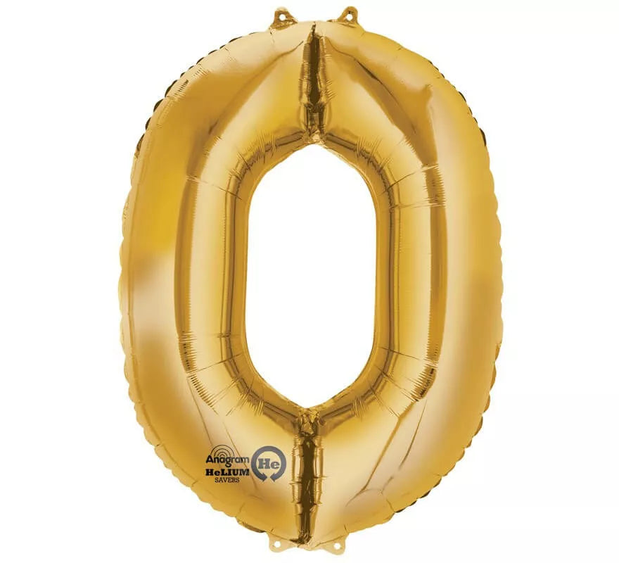 Translation missing: de.Globo metalizado Oro número 0 de 86 cm de altura