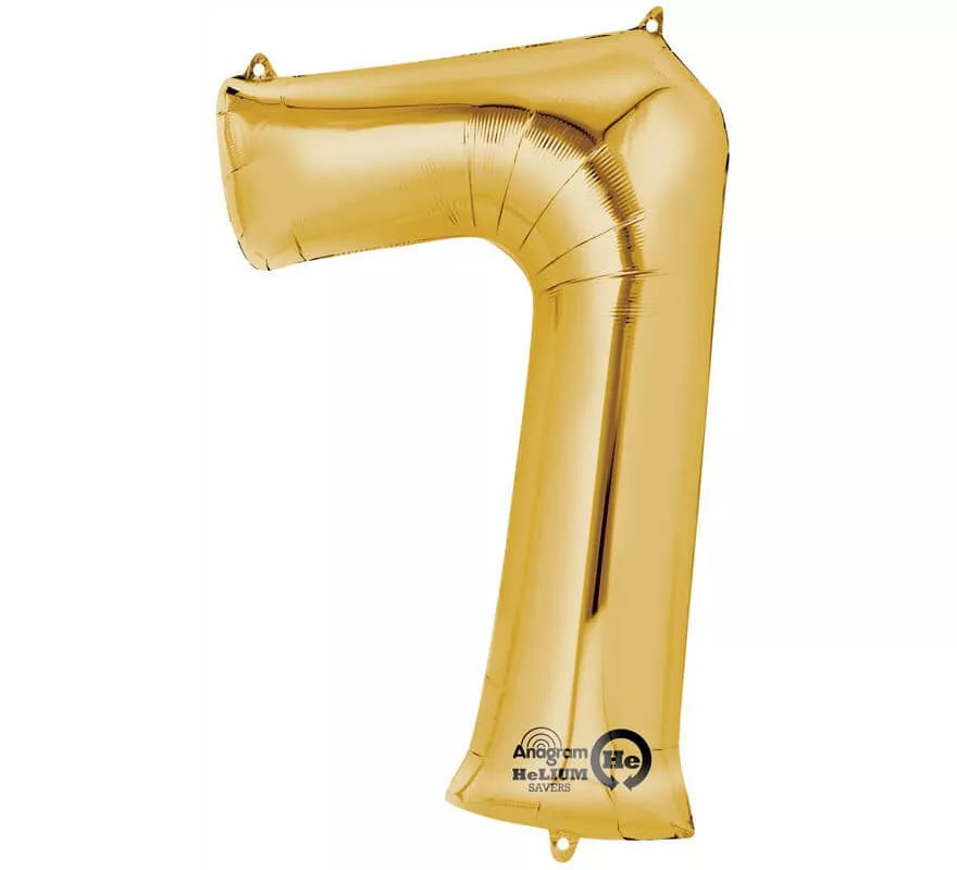 Translation missing: de.Globo metalizado Oro número 7 de 86 cm de altura