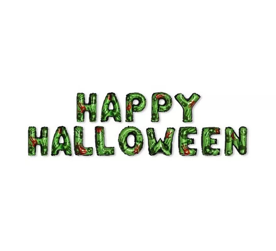 Translation missing: de."Globos ""Happy Halloween"" verde"
