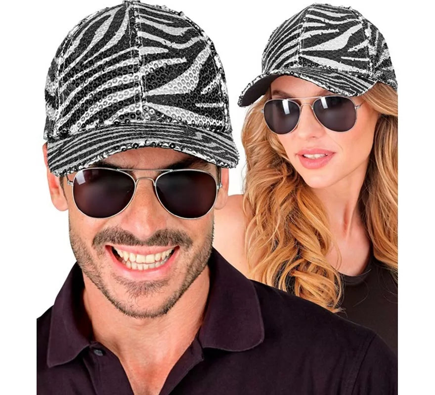 Translation missing: de.Gorra Animal Print Cebra con Lentejuelas