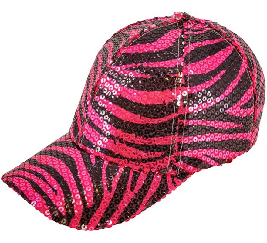 Translation missing: de.Gorra Animal Print Cebra rosa con Lentejuelas