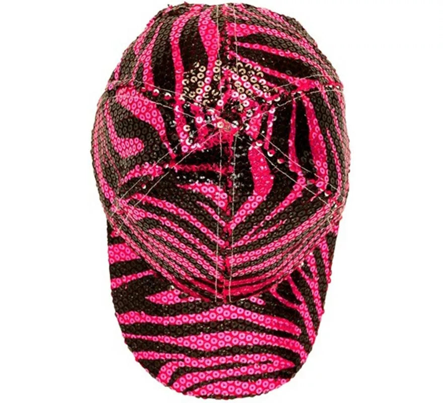 Translation missing: de.Gorra Animal Print Cebra rosa con Lentejuelas