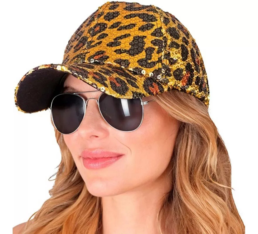 Translation missing: de.Gorra Animal Print Leopardo con Lentejuelas