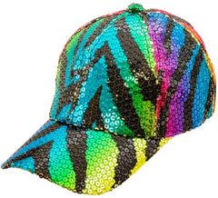 Rainbow Tiger Animal Print Cap mit Pailletten