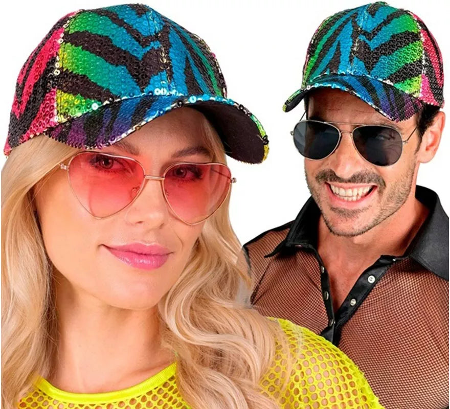 Translation missing: de.Gorra Animal Print Tigre Arcoíris con Lentejuelas