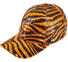 Tiger Animal Print Cap mit Pailletten