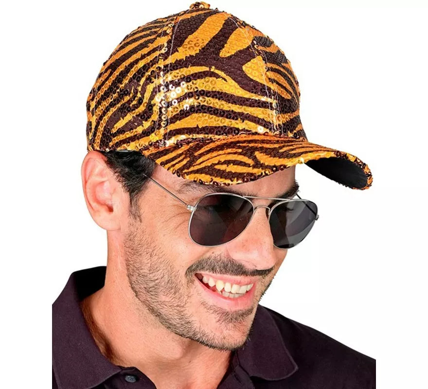 Translation missing: de.Gorra Animal Print Tigre con Lentejuelas