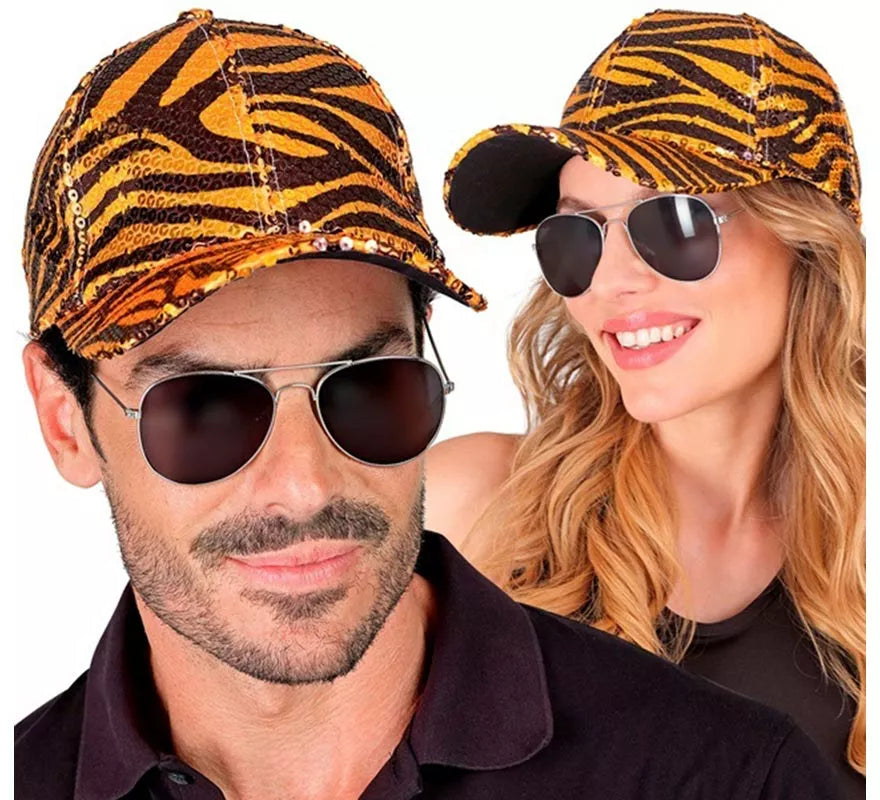 Translation missing: de.Gorra Animal Print Tigre con Lentejuelas