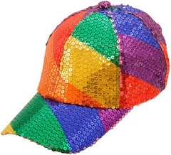 Regenbogenmütze mit Pailletten