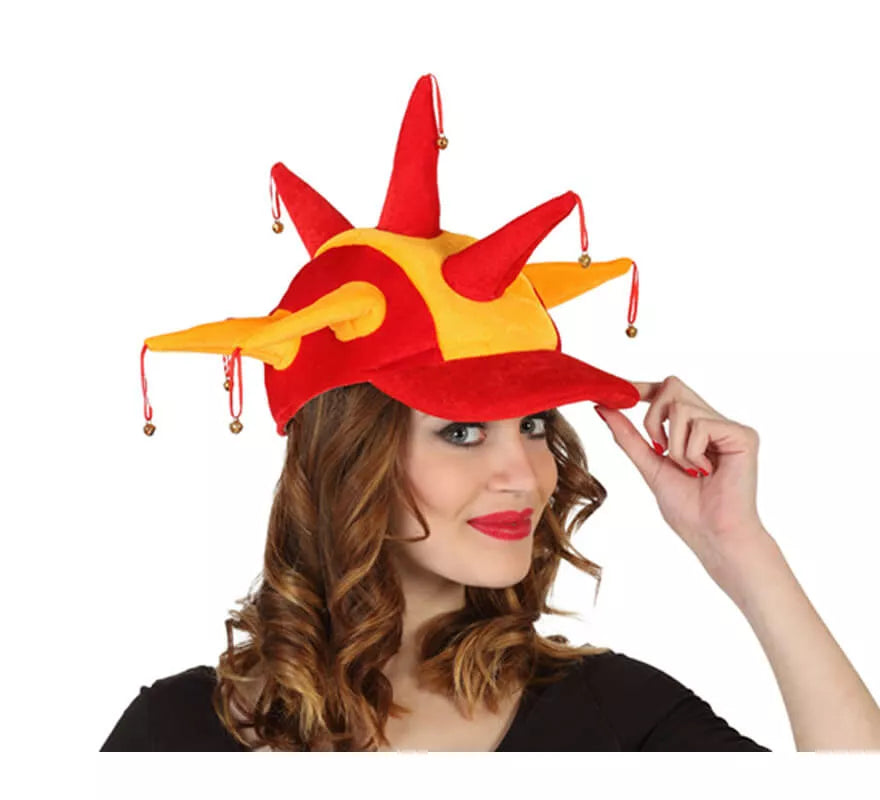 Translation missing: de.Gorra de Arlequín con cascabeles de la Bandera de España