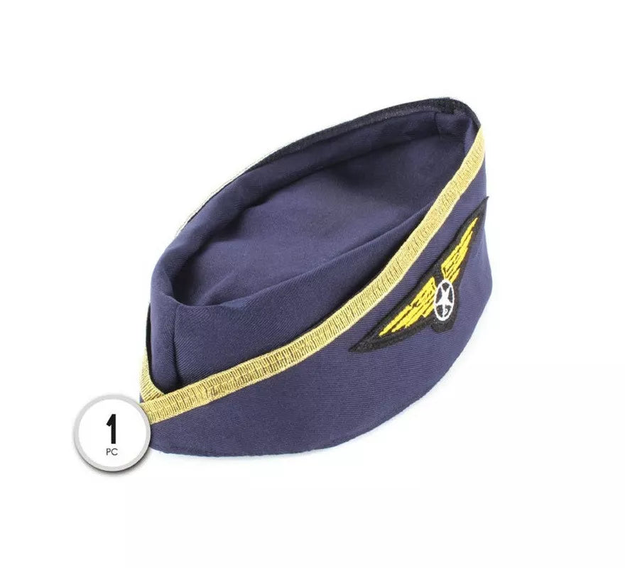 Translation missing: de.Gorra de Azafata azul con dorado adulto