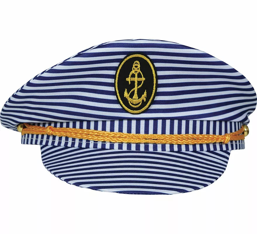 Translation missing: de.Gorra de Capitán Marinero a rayas adulto