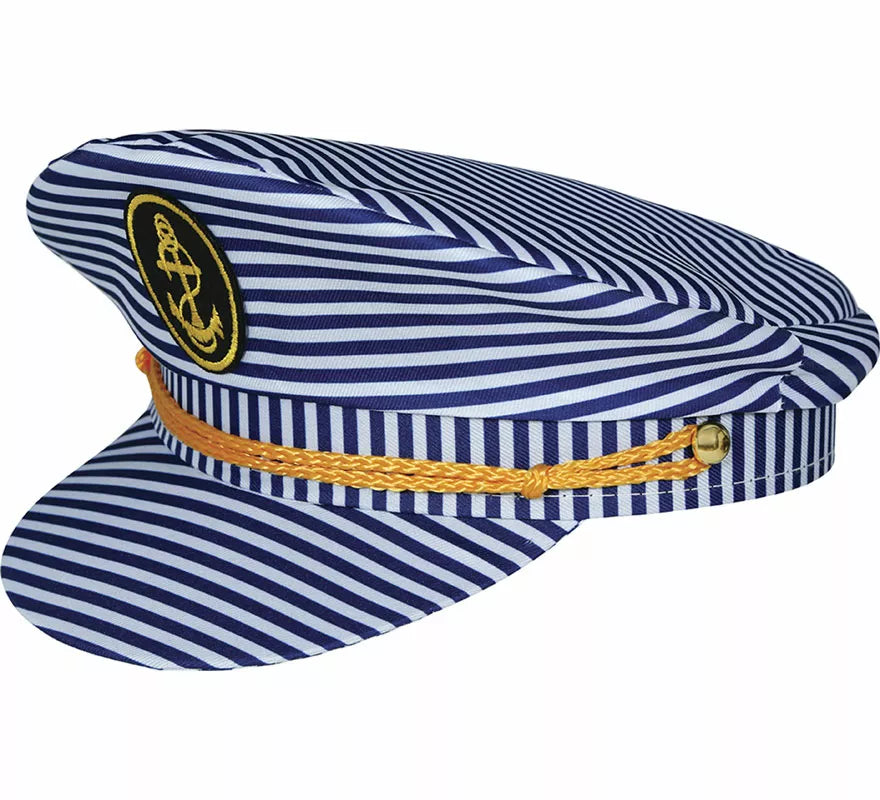 Translation missing: de.Gorra de Capitán Marinero a rayas adulto