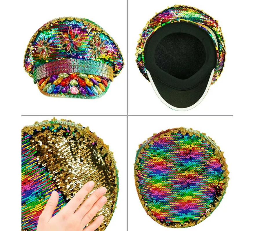 Translation missing: de.Gorra de Festival Pride con Joyas Arcoíris