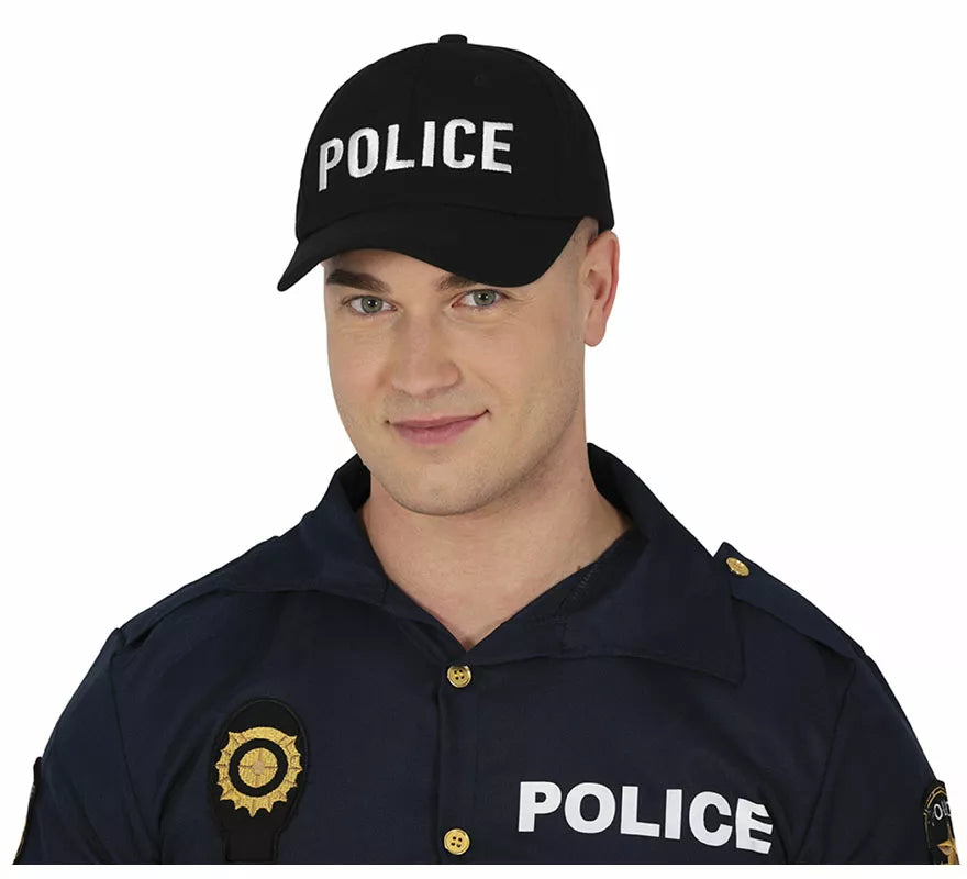 Translation missing: de.Gorra de Police negra adulto