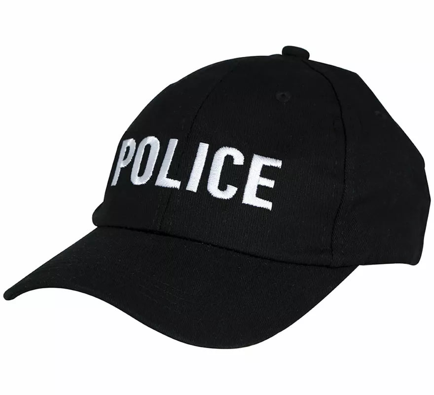 Translation missing: de.Gorra de Police negra adulto