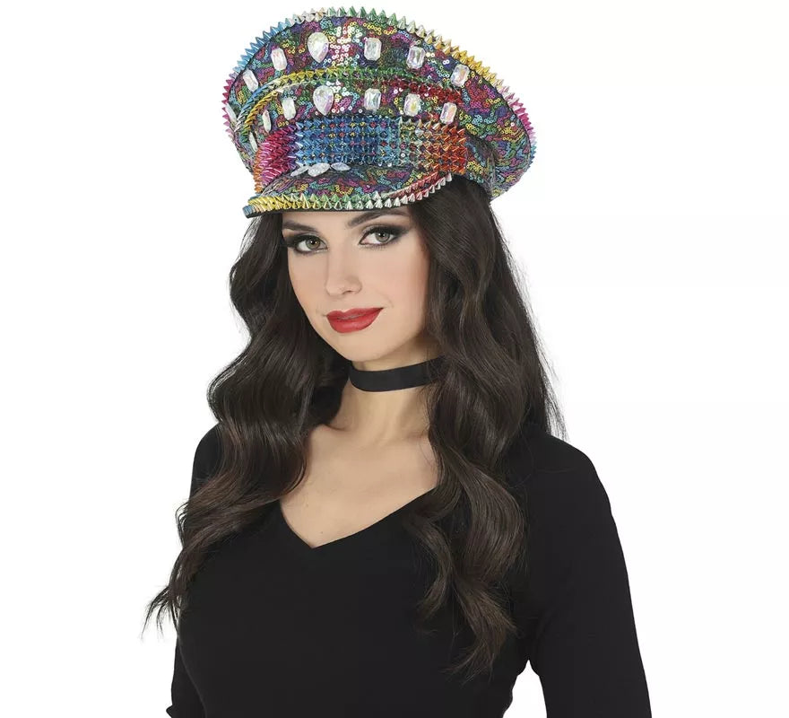 Translation missing: de.Gorra de Policía Arcoíris con Tachuelas adultos