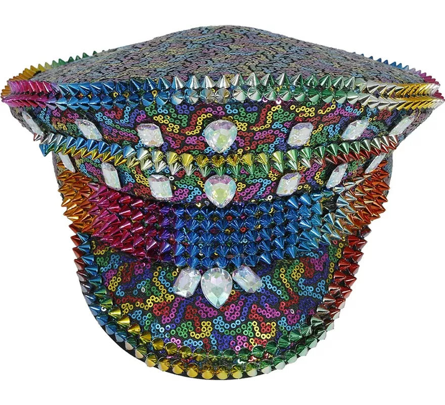 Translation missing: de.Gorra de Policía Arcoíris con Tachuelas adultos