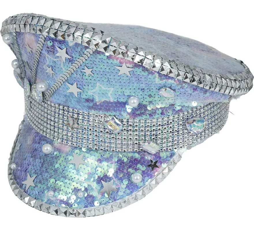 Translation missing: de.Gorra de Policía azul con Perlas adultos
