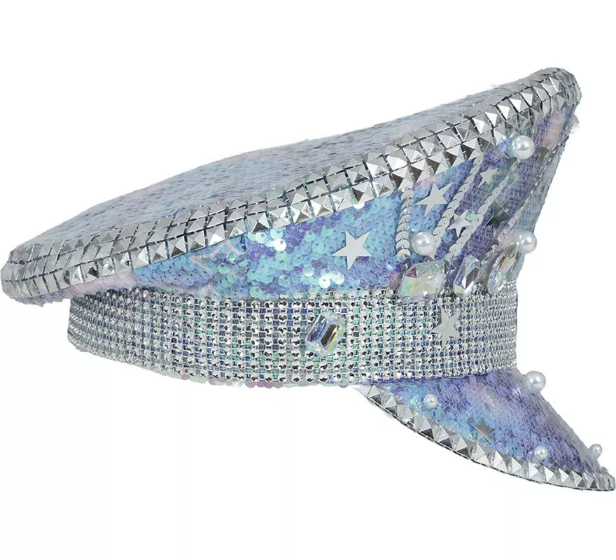 Translation missing: de.Gorra de Policía azul con Perlas adultos