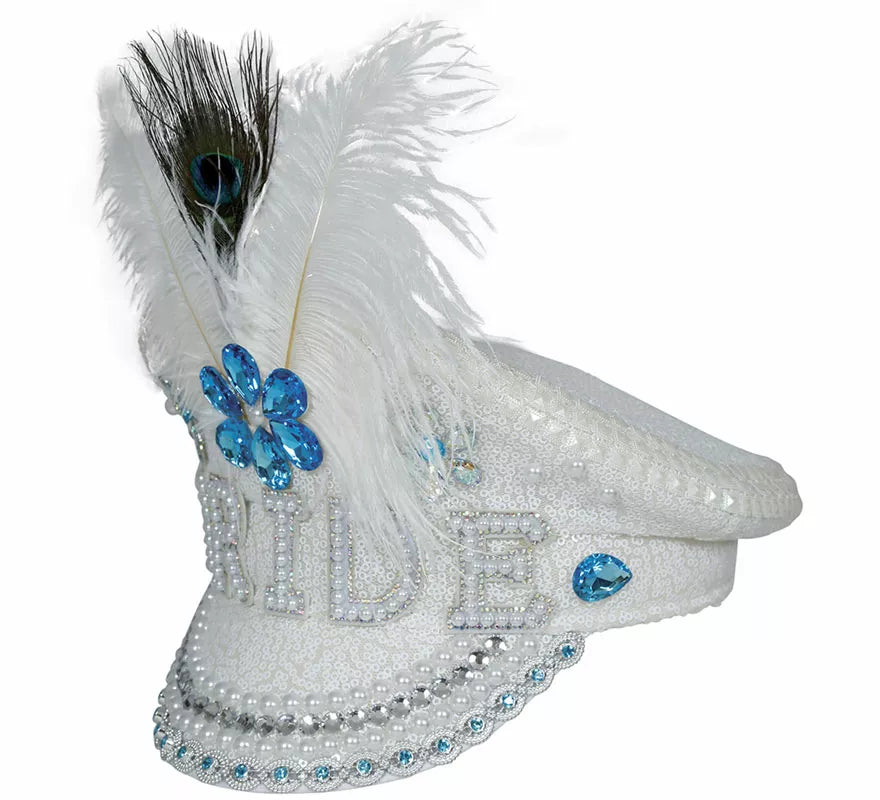 Translation missing: de.Gorra de Policía Bride con plumas y pedrería adulto