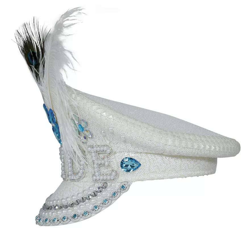 Translation missing: de.Gorra de Policía Bride con plumas y pedrería adulto