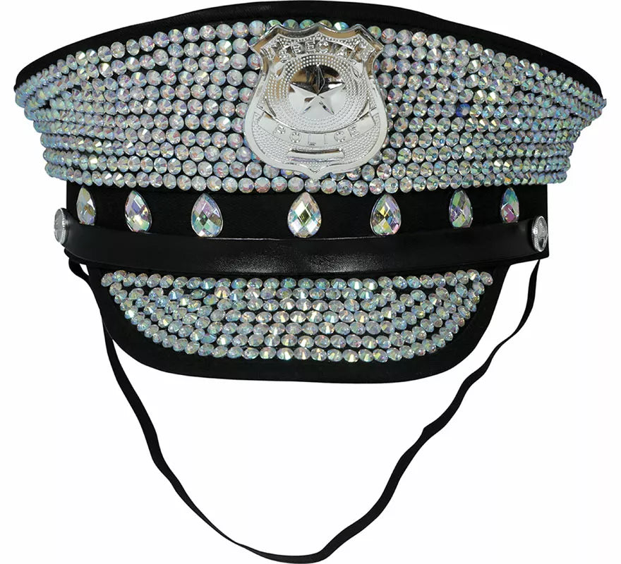 Translation missing: de.Gorra de Policía con brillantes adulto