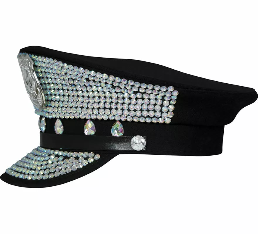 Translation missing: de.Gorra de Policía con brillantes adulto