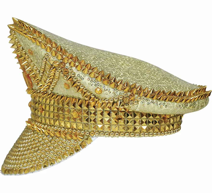 Translation missing: de.Gorra de Policía dorado con pedrería adulto