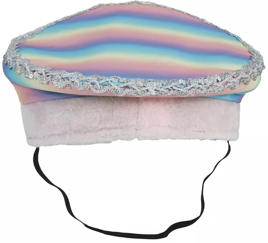 Gorra de Policía multicolor con Cinta rosa adultos