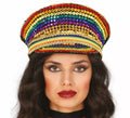 Gorra de Policía multicolor con pedrería adulto