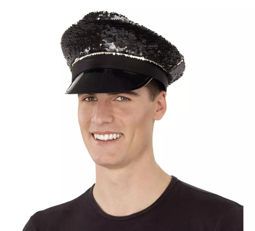 Translation missing: de.Gorra de Policía negra con lentejuelas