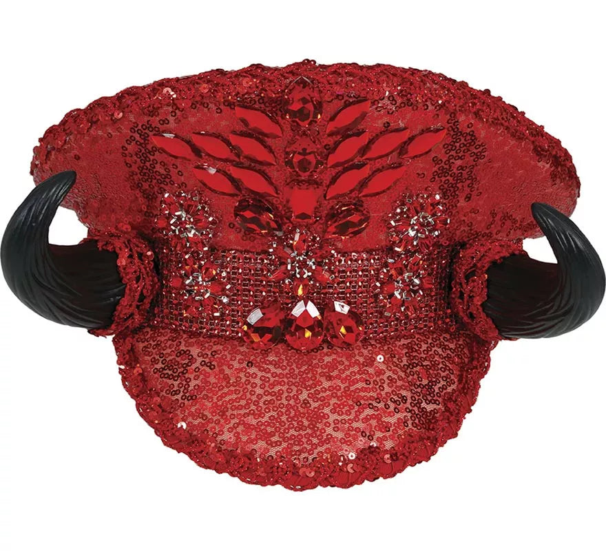 Translation missing: de.Gorra de Policía roja con Cuernos adultos