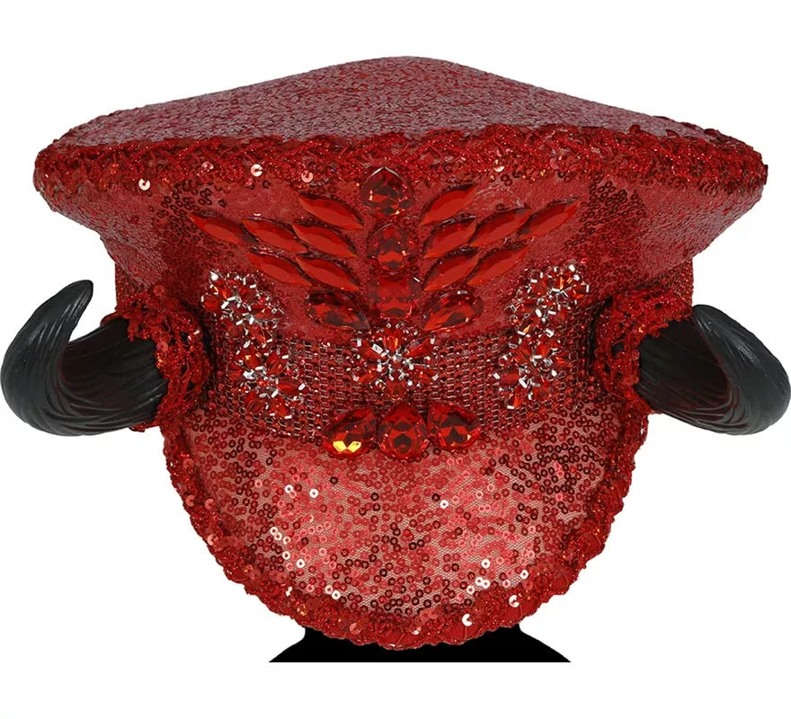Translation missing: de.Gorra de Policía roja con Cuernos adultos