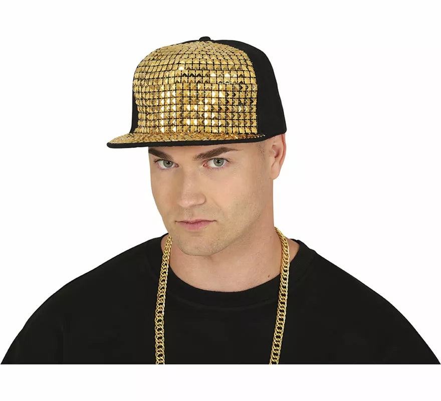 Gorra de Rapero con remaches dorados adulto