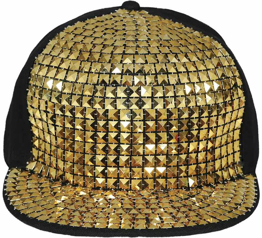 Gorra de Rapero con remaches dorados adulto