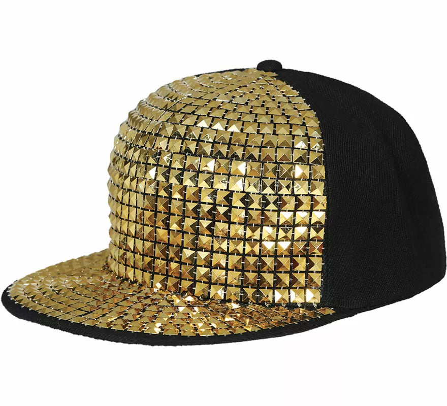 Translation missing: de.Gorra de Rapero con remaches dorados adulto