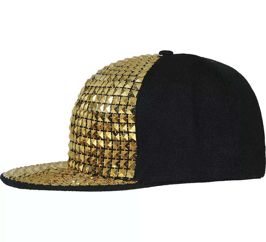 Translation missing: de.Gorra de Rapero con remaches dorados adulto
